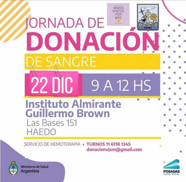 Nueva colecta voluntaria de sangre en el Brown