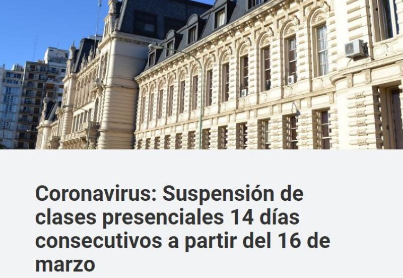 Suspensión Temporaria de clases